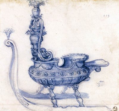 Boceto para un trineo en forma de cesta de flores de Giuseppe Arcimboldo